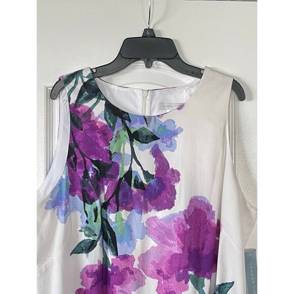NWT Women's London Times Sleeveless Shift Mini Dress Size 16 - Picture 6 of 10